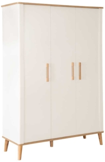 Kleiderschrank Pauline , Holz, Holzwerkstoff , Weiß, Holzfarben , 135 x 200 x 55 cm