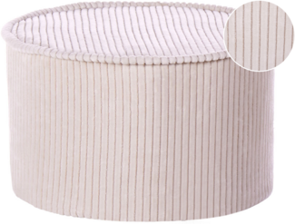 Pouf Samtstoff hellbeige 40 x 25 cm ZIKRIA