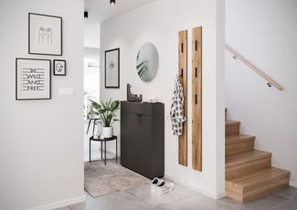 Germania Mehrzweckschrank 1319-549 GW-Ameca, in Graphit/Navarra-Eiche-Nb, mit Türdämpfung, 83 x 99 x 22 cm (BxHxT)