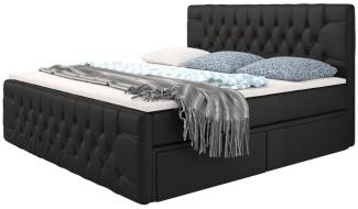 Boxspringbett Bellissimo mit 4 Schubladen 140x200 H2 Schwarz