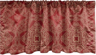 Abakuhaus Scheibengardine Vorhang Volant für Küche Schlafzimmer Dekor mit Stangentasche, Microfaser, orientalisch Motiv