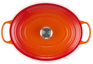 Le Creuset Bräter 'Signature' , Gusseisen , Oval, für alle Herdarten und Induktion geeignet, Ofenrot, 33,0 cm