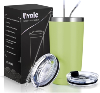 Livole Thermobecher 600ml Kaffee to go Isolierter Trinkbecher Edelstahl Deckel