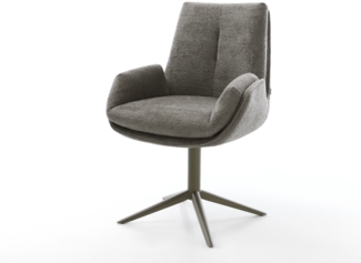 Drehstuhl Clea-Flex Bouclé Soft Schlamm Fußkreuz Effektfinish Titan 360° drehbar Wippfunktion