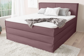 99rooms Santiago Boxspringbett Pastellrosa Velours SORO 140x200 cm Bonell-Federung