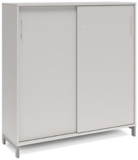 Büroschrank DNA 1200x1275 mm Hellgrau/Schwarz Schiebetür 3A4