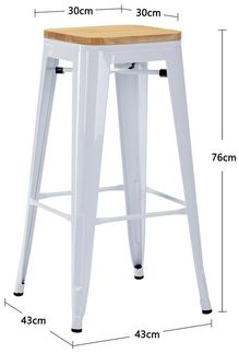 Duhome Barhocker (665D), Barstuhl Tresenhocker, Stapelbar Metall Bistrohocker mit Fußstütze