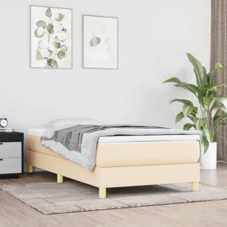 vidaXL Boxspringbett mit Matratze Creme 90x190 cm Stoff 3144140