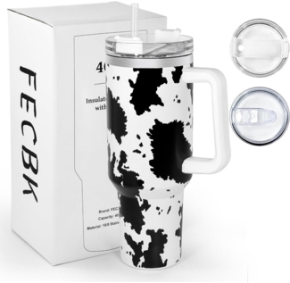 Thermobecher mit Strohhalm und Henkel 1,2L Vakuumisoliert Trinkbecher