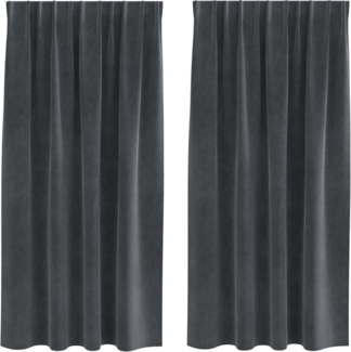 vidaXL Vorhänge mit Vorhängen 2 pcs Hellgrau 140 x 175 cm Samt 4107259