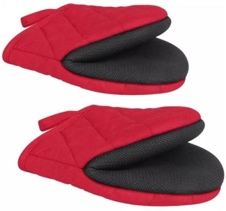 Auledio Topflappen 2er-Set Ofenhandschuhe, hitzebeständig bis 260°C, Rutschfest, (2er-Set, 2-tlg), Hitzebeständig bis 260°C, rutschfest, pflegeleicht & vielseitig.