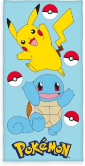 Herding Handtuch Pokemon Velours-Handtuch Pikachu & Schiggy 75 x 150 cm