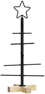 vidaXL Metall Weihnachtsbaum Schwarz 60 cm Pulverbeschichteter Stahl 42019175