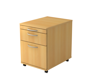 Rollcontainer 1605 58cm, 1 Schub, 1 HR BO Buche