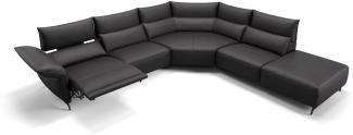 Sofanella Wohnlandschaft CUNEO Leder Sofalandschaft Sofa in Schwarz