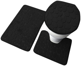 PODOFO Badematte 3-teiliges Badteppich-Set Memory-Schaum rutschfeste Badteppich Combo, Memory Foam mit Anti-Rutsch-Beschichtung