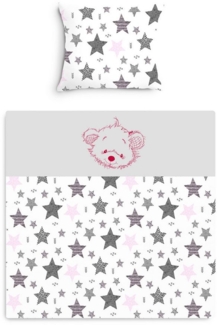 Amilian Babybettwäsche Kinderwagenset - 2tlg. Kinderbettwäsche - 80x80cm + 35x40cm, 100% Baumwolle, 2 teilig, Bettwäscheset für Kinderwagen, Wiege, Babybett - Baby Bettwäsche