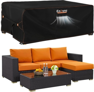Enzeno Gartentisch Abdeckung 420D Oxford Wasserdicht 210x110x74cm