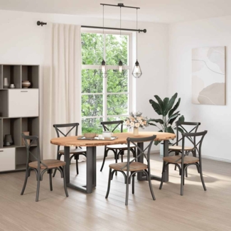 vidaXL Esstisch Hellbraun 220x100x74 cm Massivholz Eiche Oval 3305532
