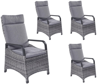 LC Garden Gartenstuhl Komido Dining Positionsstuhl Verstellsessel grau-mix (Positionsstuhl)