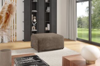 Polsterhocker Designerhocker Hocker MEGAN in Stoff Poso Cappuccino