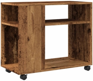 vidaXL Beistelltisch mit Rollen Altholz-Optik 70x35x60cm Holzwerkstoff 853153