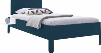 NAIT Einzelbett farbig lackiert 90 x 220cm Mit Kopfteil Sattblau