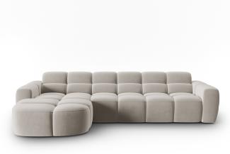 Micadoni Ecksofa Lisa 4-Sitzer Links Samtstoff Helles Beige