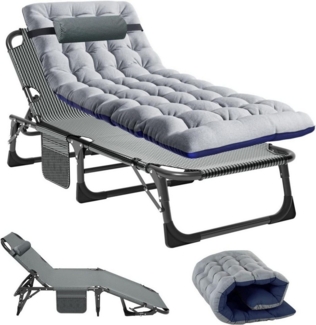 LuxusKollektion Gartenliege Sonnenliege Klappbar mit Matratze 150kg Belastbar Gartenliege