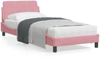vidaXL Bettgestell mit Kopfteil "Dover" Rosa 90x190 cm Samt 373097