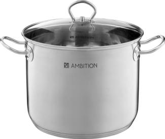 AMBITION hoher Topf mit Glasdeckel 8. 4L ACERO (60816)