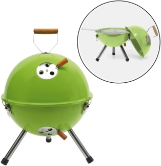 Kleiner Kugelgrill Grün mit Grillrost Ø29cm Holzkohle Rundgrill Mini Kugel Grill