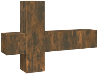 vidaXL 3-tlg. TV-Schrank-Set Räuchereiche Holzwerkstoff 3120227