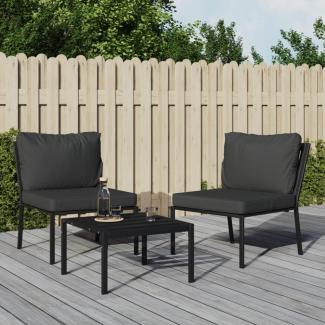 vidaXL Gartenstühle mit Grauen Kissen 2 Stk. 60x74x79 cm Stahl 362717