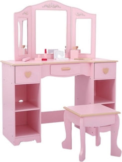 GarveeMore Schminktisch Kinderschminktisch mit Hocker Kinder Schminktisch Mädchen