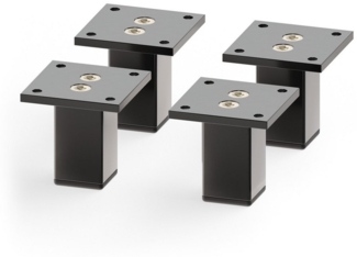 sossai® Möbelfuß Aluminium Möbelfüße in Schwarz, (4-St)