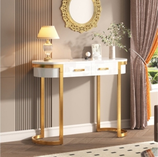 XDeer Konsolentisch Konsolentisch, Sofa-Beistelltisch,Wohnzimmer,Schreibtisch, mit Schubladen,für Wohnzimmer,Büro100 x 40 x 76 cm