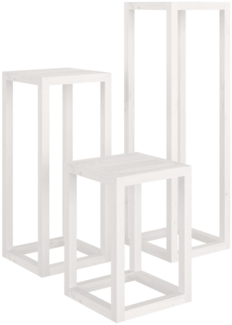 vidaXL 3-tlg. Pflanzenständer-Set Weiß Massivholz Kiefer 822268