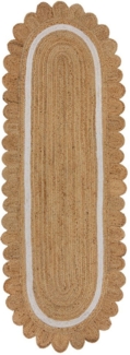 FLAIR RUGS Teppich Grace aus Jute mit Muschelrandsaum, rechteckig, Höhe: 4 mm, Teppich aus 100% Jute