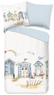 good morning Bettwäsche Renforcé Bettwäsche 135 X 200 cm + 1- 80 X 80 cm Vacation weiß maritim, Baumwolle, 2 teilig, bettwäsche 135x200 baumwolle sale warm weihnachten 135x200 bettbezug