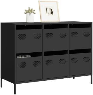 vidaXL Sideboard Schwarz 101,5x39x73,5 cm Kaltgewalzter Stahl 851262