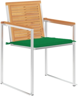 vidaXL Gartenstühle 6 Stk. mit Kissen Massivholz Teak 3078586