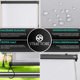 Strattore Ausziehbare Senkrechtmarkise / Vertikalmarkise 140 x 250 cm - Hellgrau