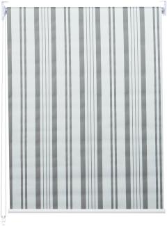 Rollo HWC-D52, Fensterrollo, blickdicht , grau/weiß, 90x230 cm