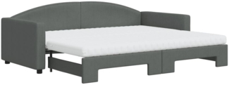 vidaXL Tagesbett Ausziehbar mit Matratzen Dunkelgrau 90x200 cm Stoff 3197207