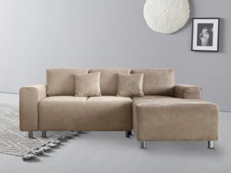 Guido Maria Kretschmer Home&Living Ecksofa Györ, L-Form, wahlweise mit Bettfunktion und Bettkasten incl. 2 Zierkissen