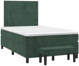 vidaXL Boxspringbett mit Matratze Dunkelgrün 120x190 cm Samt 3270478