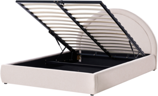 Bett mit Stauraum Stoff MOUZON 160 x 200 cm Hellbeige