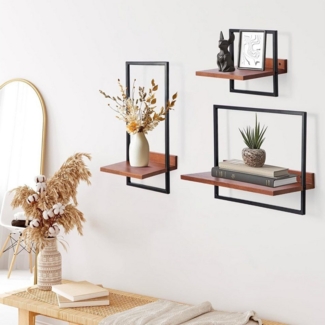 Youyijia Bücherregal Square Bookcase for Wall Decoration, Hanging Shelves