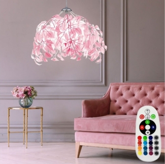 Reality Leuchten LED Pendelleuchte, Leuchtmittel inklusive, Warmweiß, Farbwechsel, Blätterlampe Decke Deckenlampe Wohnzimmer hängend Modern Pendelleuchte